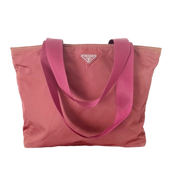 ❤️SOLD❤️Prada burgundy red Tessuto nylon triangle logo shoulder tote bag - Picture 2 of 11
